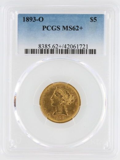 1893-O Half Eagle PCGS MS62+ $5