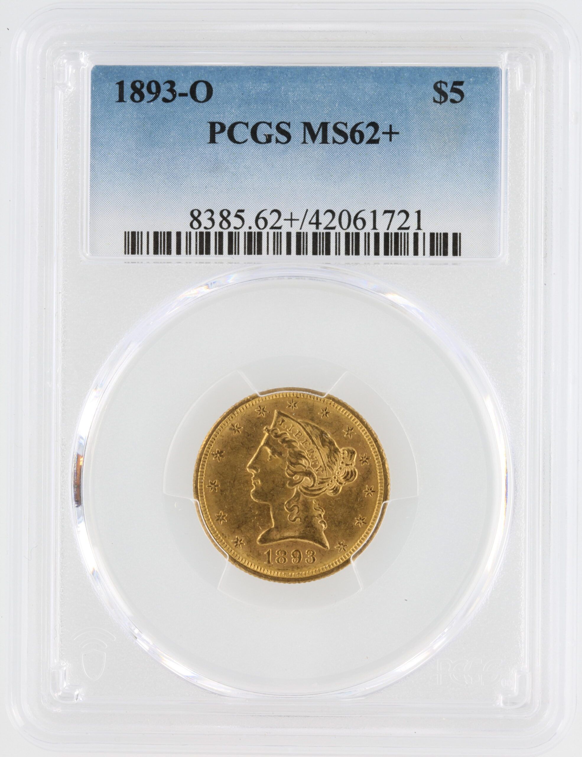 1893-O Half Eagle PCGS MS62+ $5