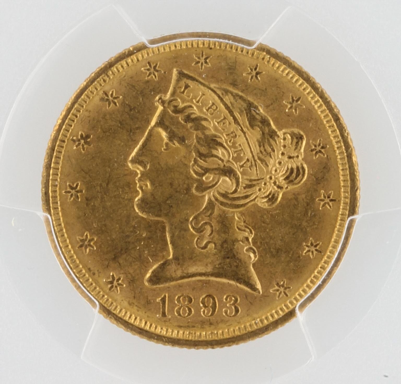 1893-O Half Eagle PCGS MS62+ $5 - Image 2