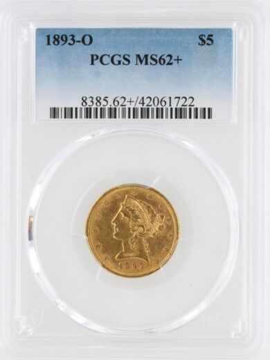 1893-O Half Eagle PCGS MS62+ $5