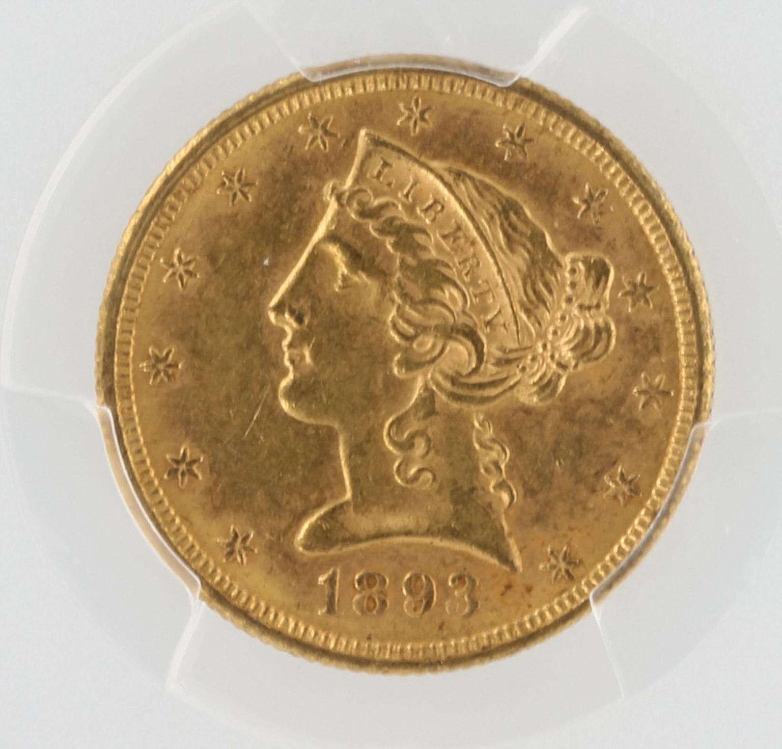 1893-O Half Eagle PCGS MS62+ $5 - Image 2