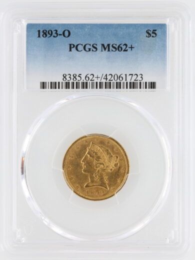 1893-O Half Eagle PCGS MS62+ $5