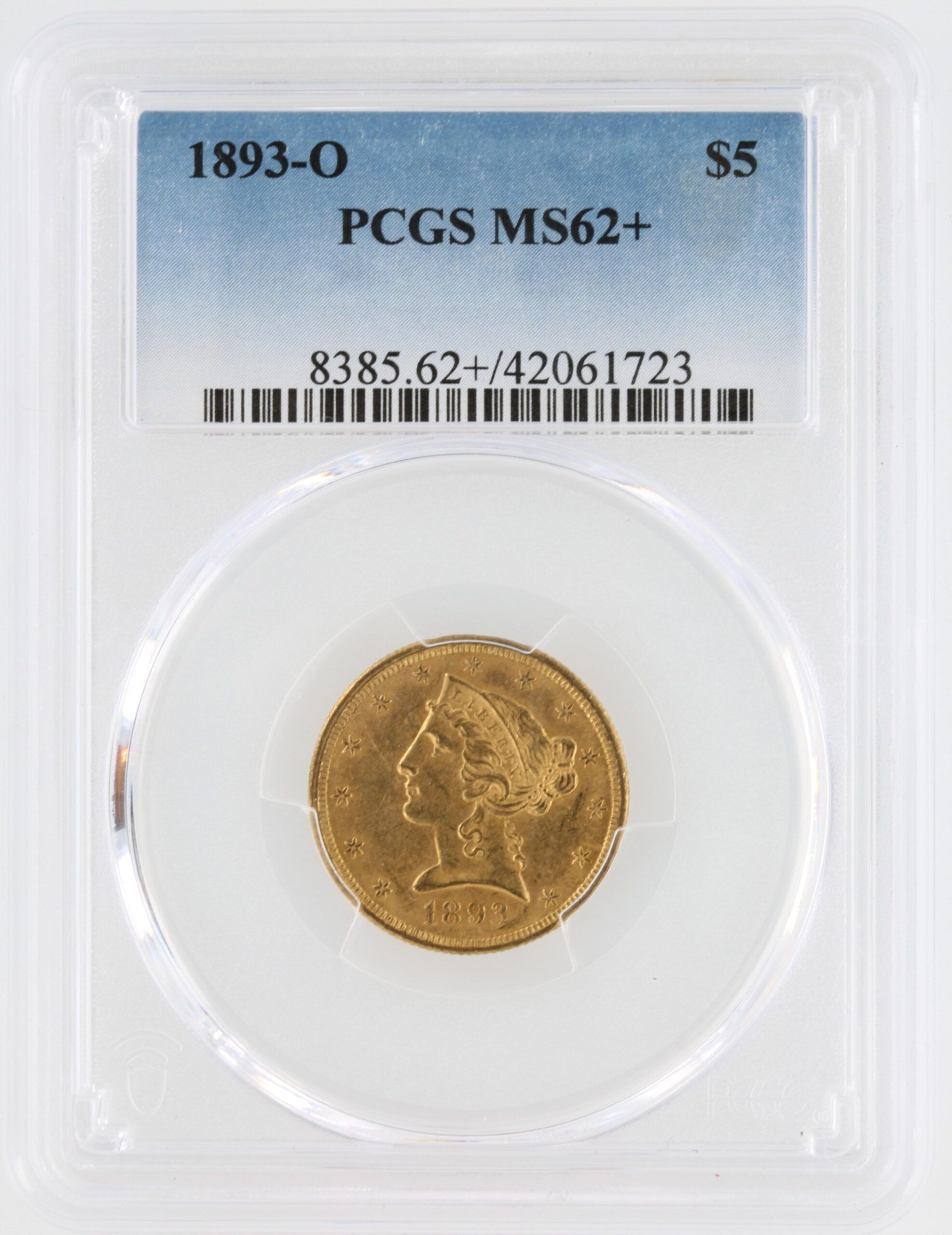 1893-O Half Eagle PCGS MS62+ $5