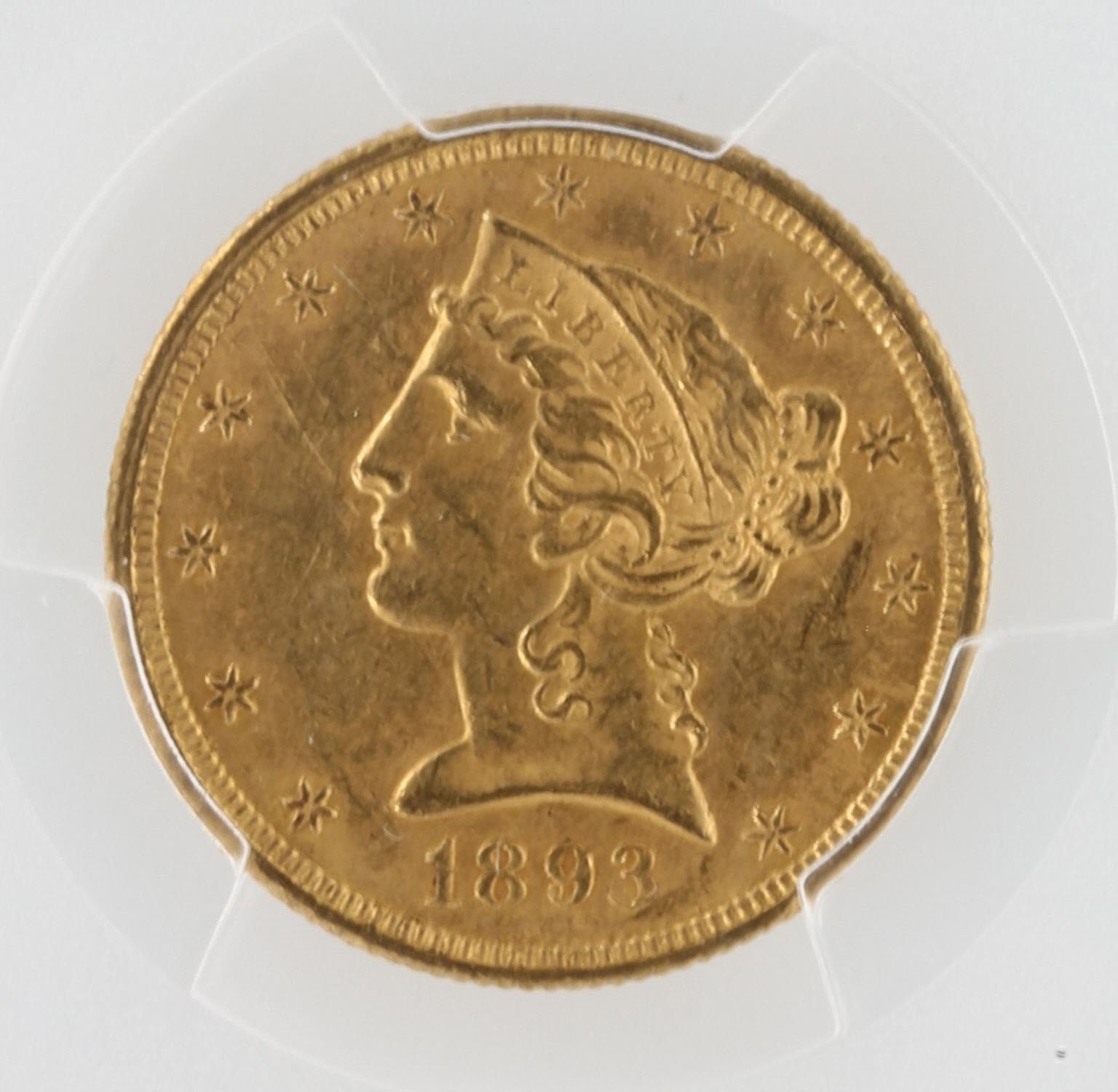 1893-O Half Eagle PCGS MS62+ $5 - Image 2