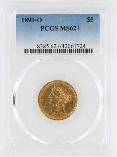 1893-O Half Eagle PCGS MS62+ $5