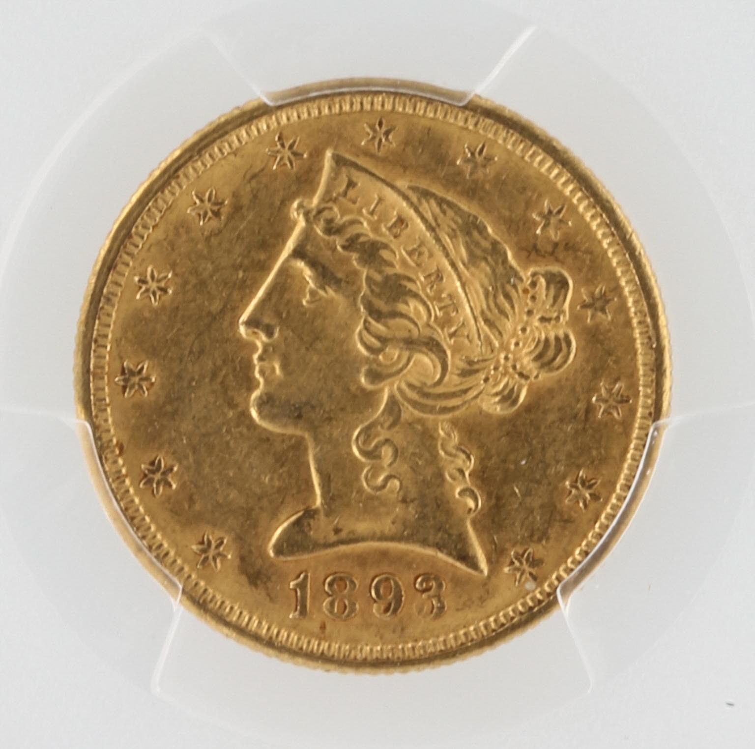 1893-O Half Eagle PCGS MS62+ $5 - Image 4