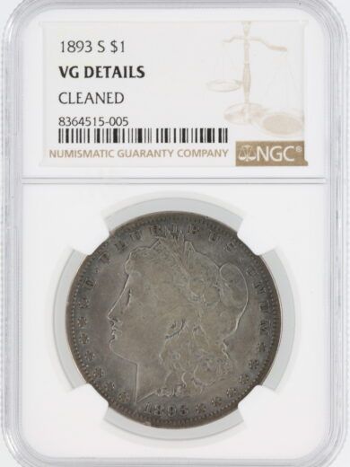 1893-S Morgan Dollar VG Details Cleaned S$1