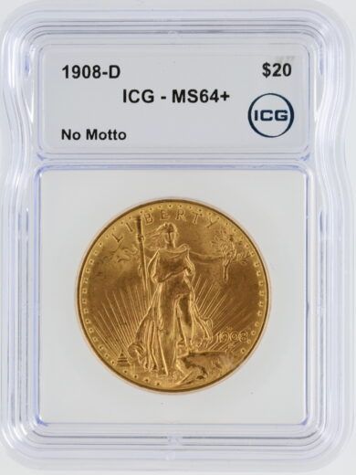 1908-D Double Eagle ICG MS64+ $20 Saint Gaudens