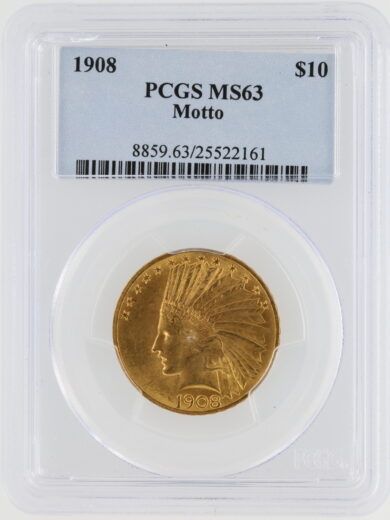 1908 Gold Eagle PCGS MS63 $10 Indian Head