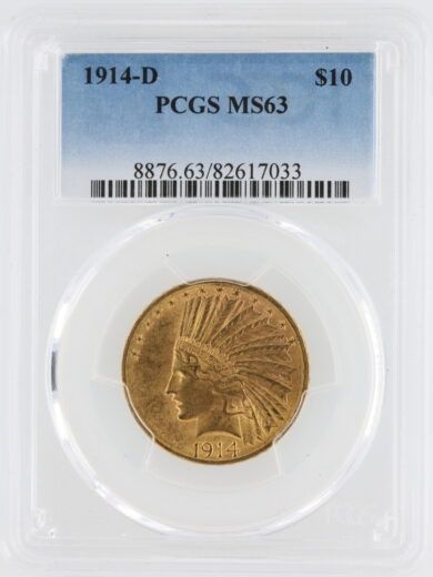 1914-D Gold Eagle PCGS MS63 $10 Indian Head