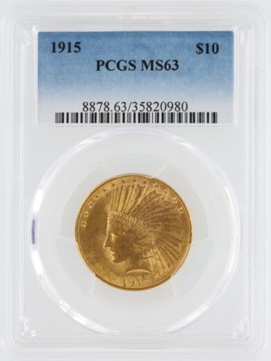 1915 Gold Eagle PCGS MS63 $10 Indian Head