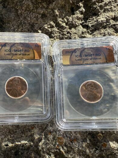 2025-P/D Last Year of Issue ICG MS67 RD 1C Penny Lincoln Set