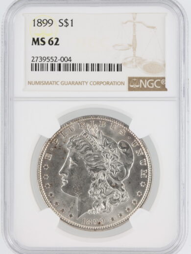1899 Morgan Silver Dollar NGC MS62 S$1